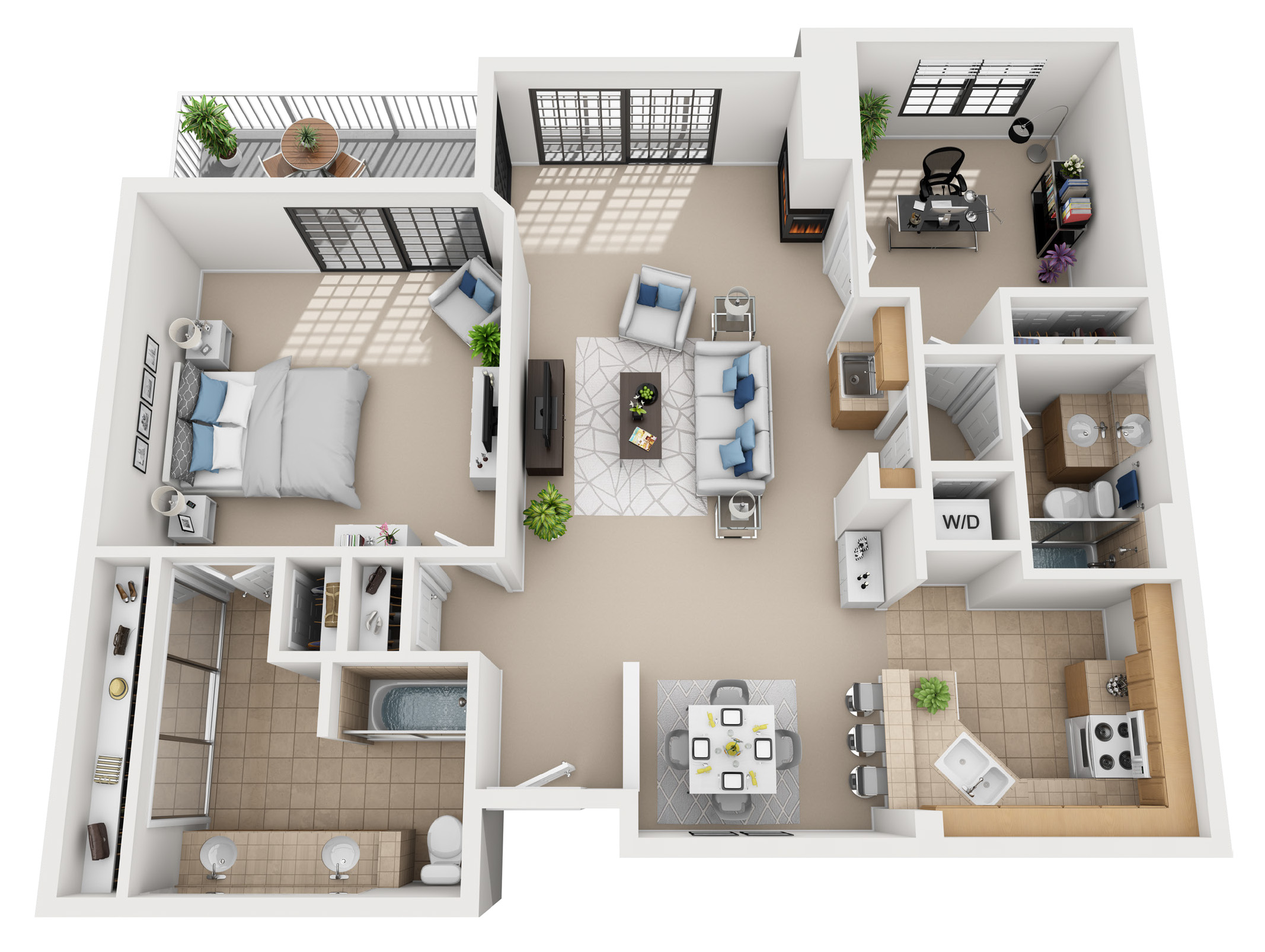 2 bedroom apartment floor plan