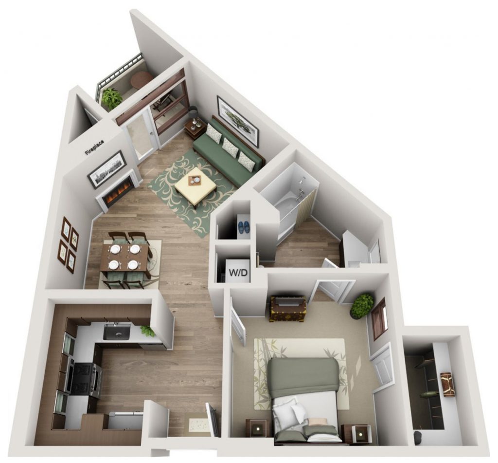 One Bedroom Apartment floor plan in Westwood