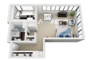 Studio apartment floor plan