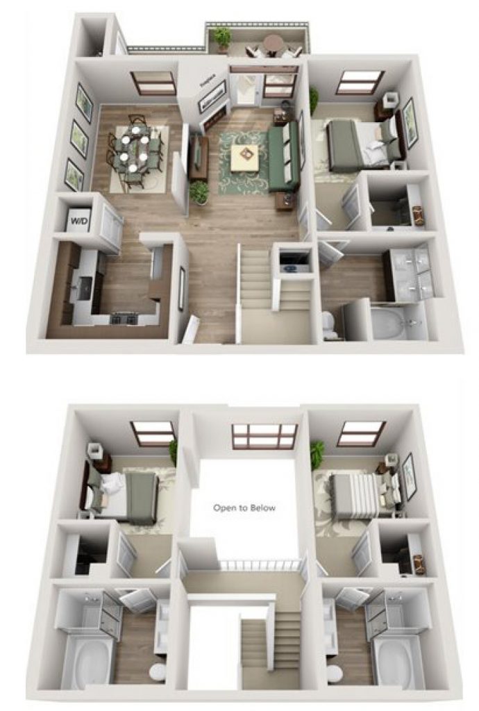 Three bedroom floorplan
