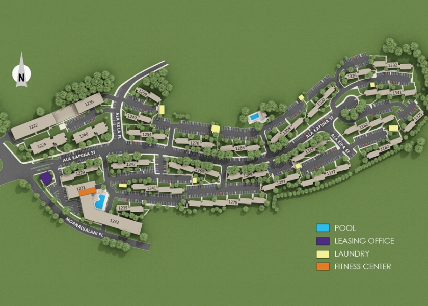 Moanalua Hillside Apartments - Property Map