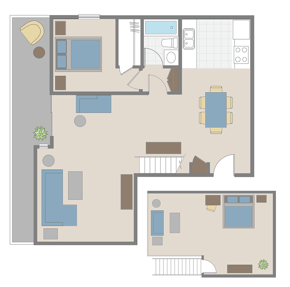 1 Bedroom / 1 Bath + Loft