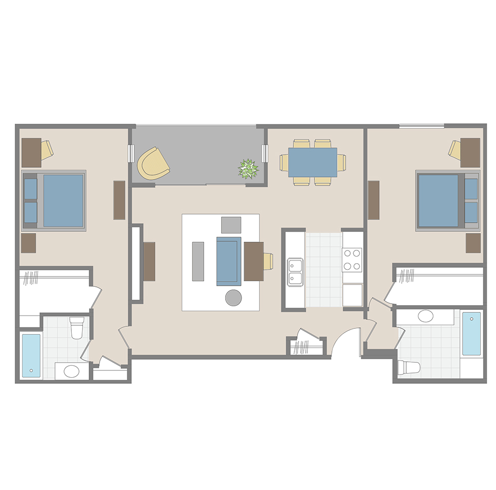 2 Bedroom / 2 Bath