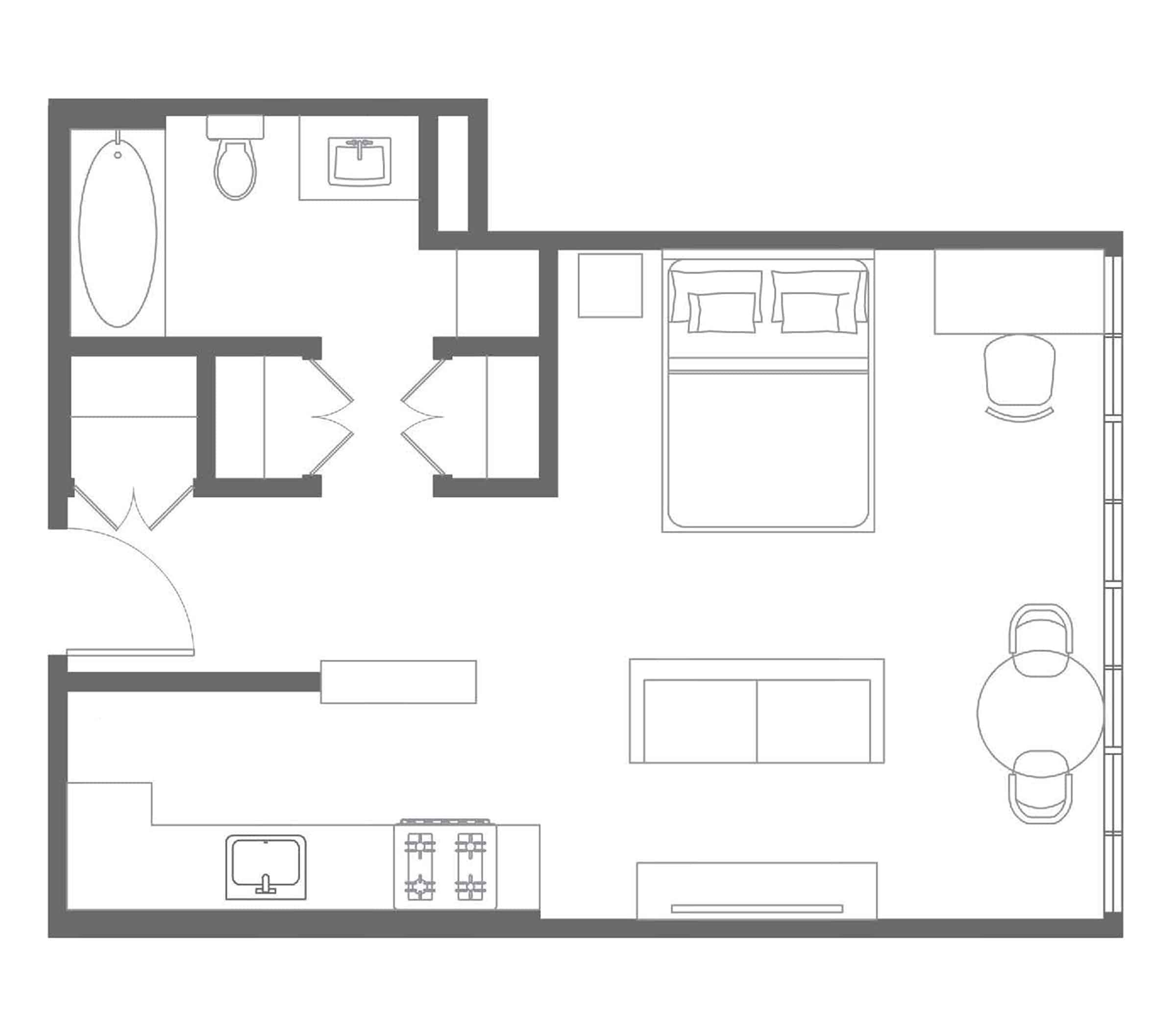 Studio Floor Plan A Pacific Plaza