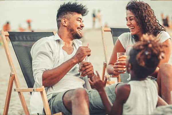 family at beach photo